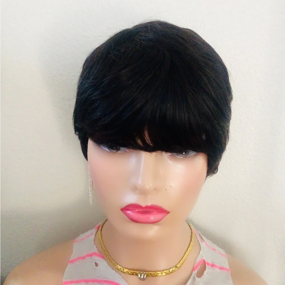 Short Cut Full Machine Made No Lace Human Wig You Feel Comfortable When Wear It - Picture 3 of 3